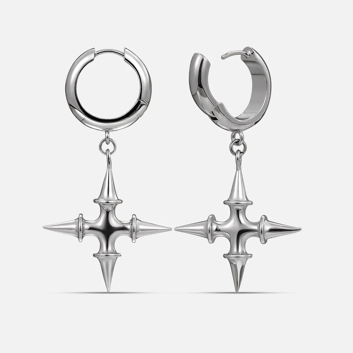 SPIKE CROSS EARRINGS