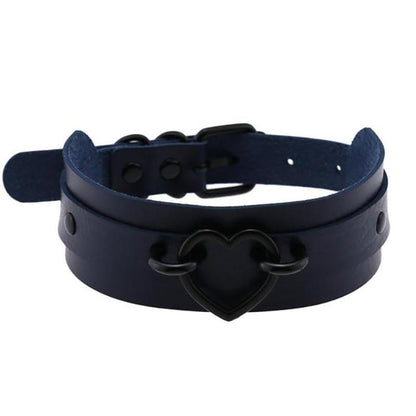 Black Heart Choker Necklace - Creepy Goth