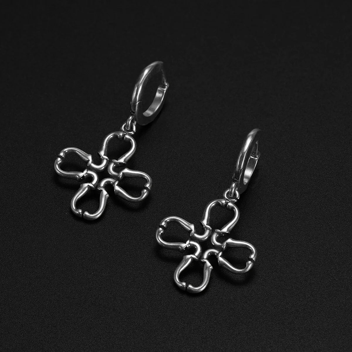 QUATREFOIL CROSS EARRINGS