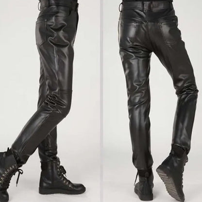 Black Slim Biker Pants