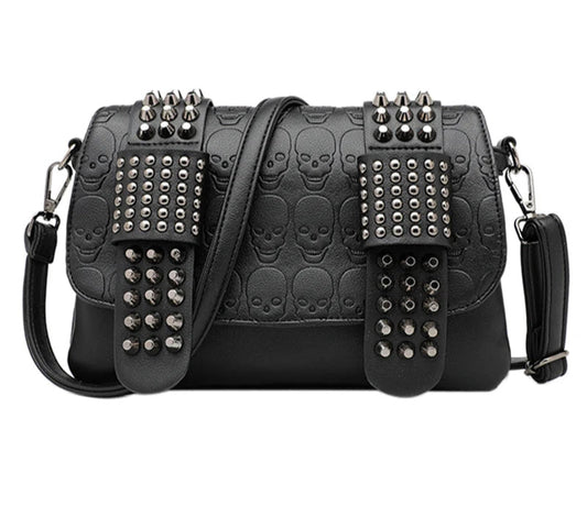 Hemlock Studded Skull Clutch Bag