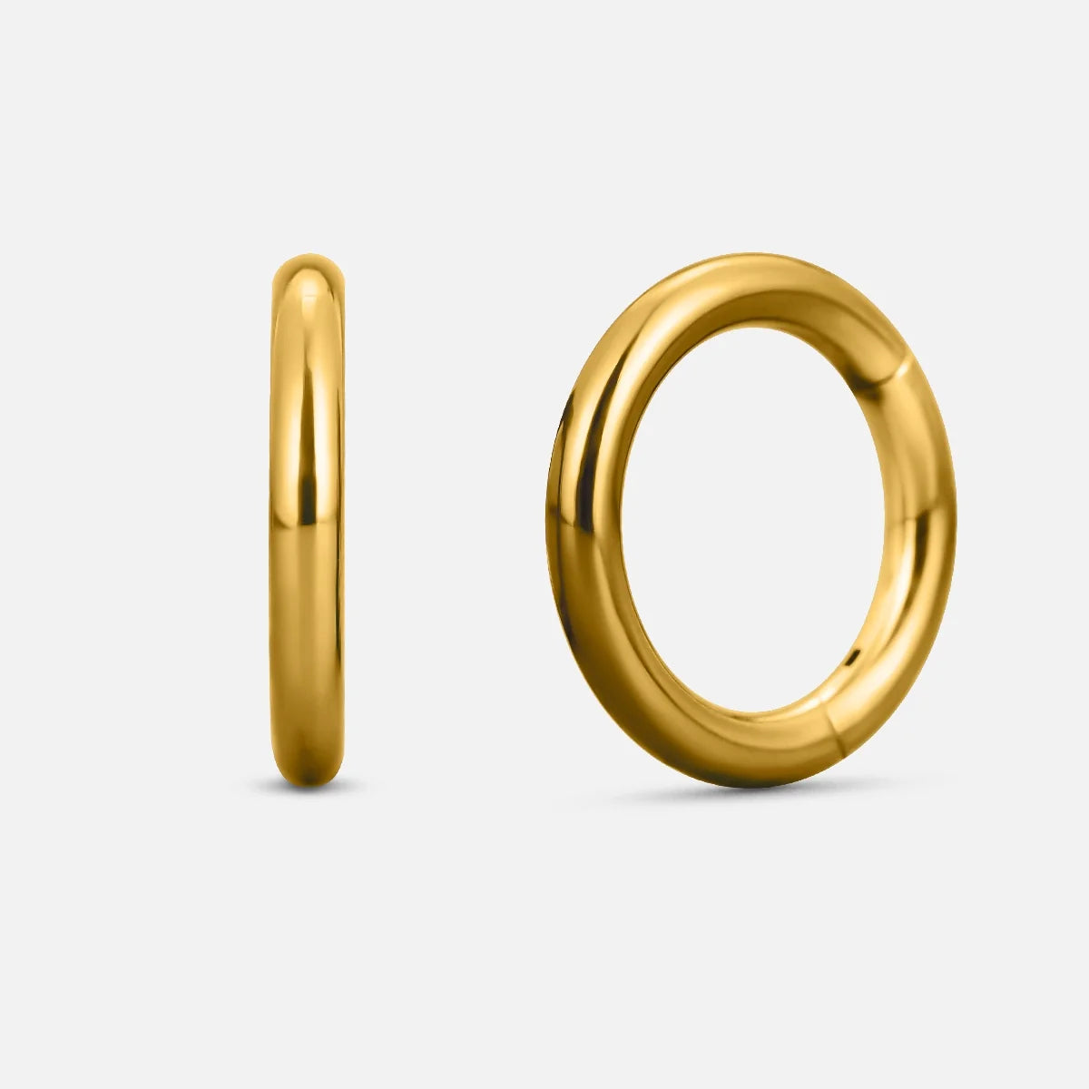Gold Chromatic Loop ring shown from side and front views