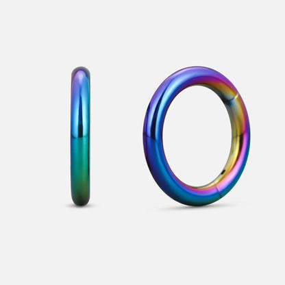 Rainbow Chromatic Loop ring shown from side and front views