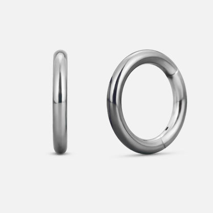 Silver Chromatic Loop ring shown from side and front views