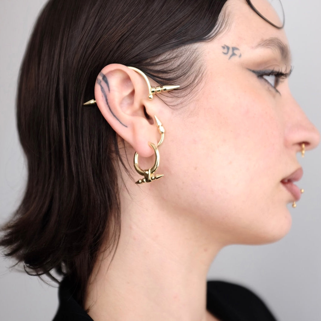DUAL SPIKE HOOP EARRINGS