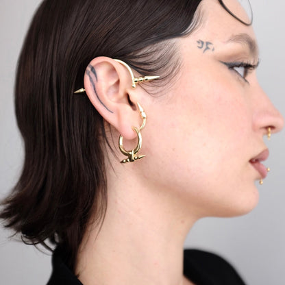 DUAL SPIKE HOOP EARRINGS