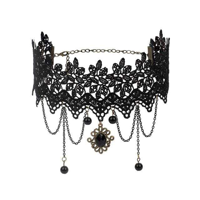 Forbidden Love Sexy Beaded Choker - Creepy Goth