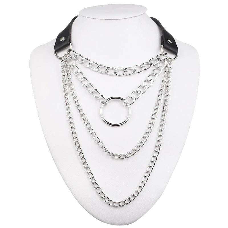 Gothic Chain Choker Necklace - Creepy Goth