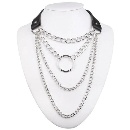 Gothic Chain Choker Necklace - Creepy Goth