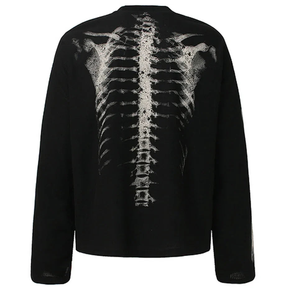 Ribcage Shadow Gothic Long Sleeve Top