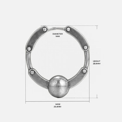 INDUSTRIAL SPHERE LINK EARRINGS