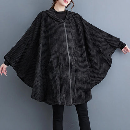 Women's Hooded Zipper Cape Black - primary product photo (1 of 5)