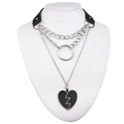 Gothic Chain Choker Necklace - Creepy Goth