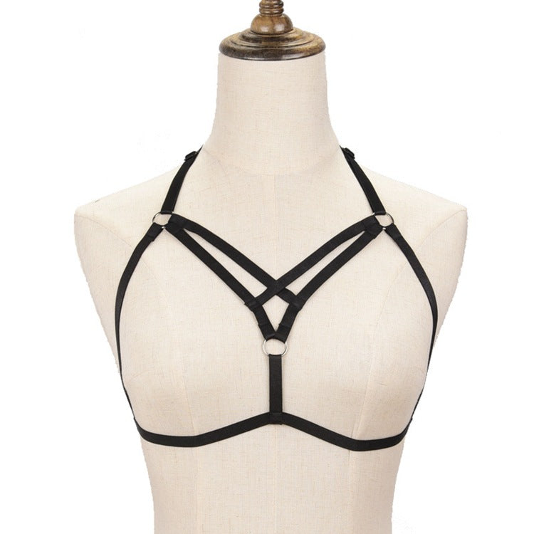 Deep-v Ribbon Harness Bra - primary photo, shown with a person (1 of 5)