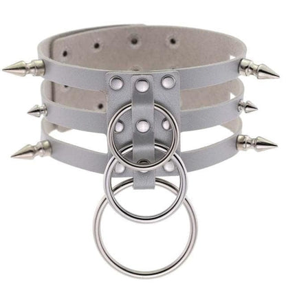 Nightfall Leather Choker - Creepy Goth