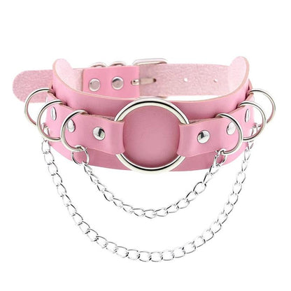 Lawbreaker Punk Leather Choker - Creepy Goth