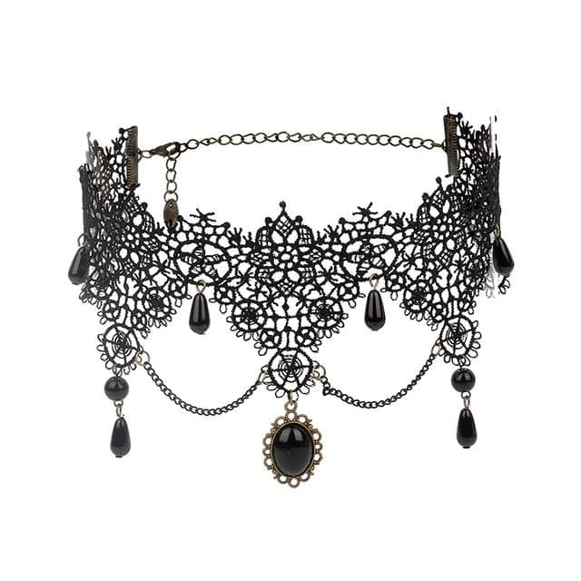 Forbidden Love Sexy Beaded Choker - Creepy Goth