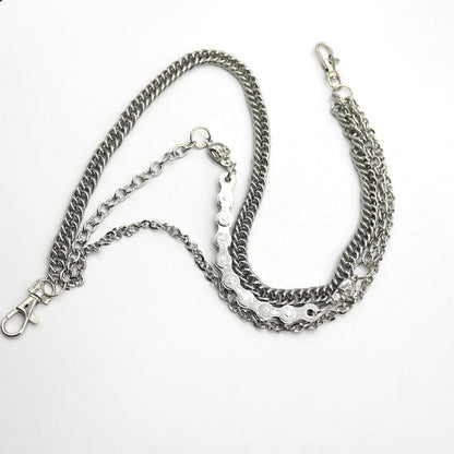 Silver Skull Belt Chain Men's Wallet Chains