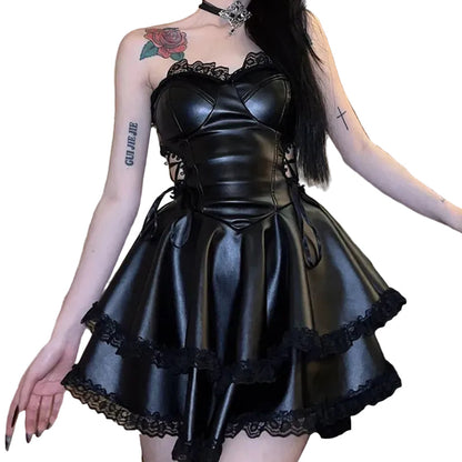 Black Lace Skater Dress