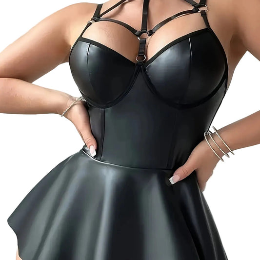 Midnight Control Bodysuit Dress - Creepy Goth