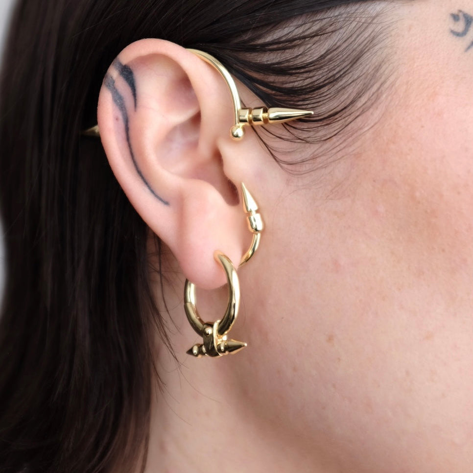 DUAL SPIKE HOOP EARRINGS