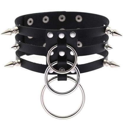 Nightfall Leather Choker - Creepy Goth