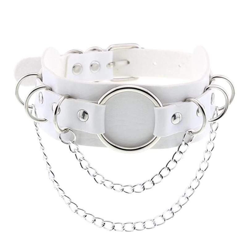 Lawbreaker Punk Leather Choker - Creepy Goth