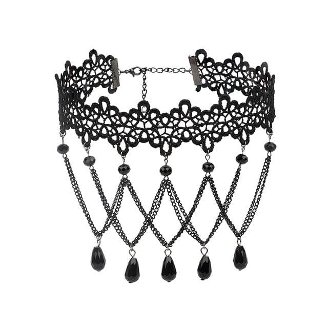 Forbidden Love Sexy Beaded Choker - Creepy Goth