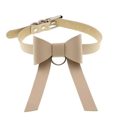 Bowknot Leather Choker - Creepy Goth