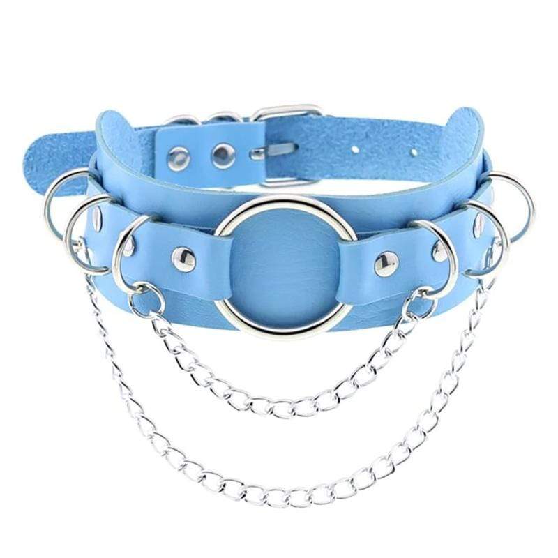 Lawbreaker Punk Leather Choker - Creepy Goth