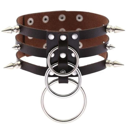 Nightfall Leather Choker - Creepy Goth
