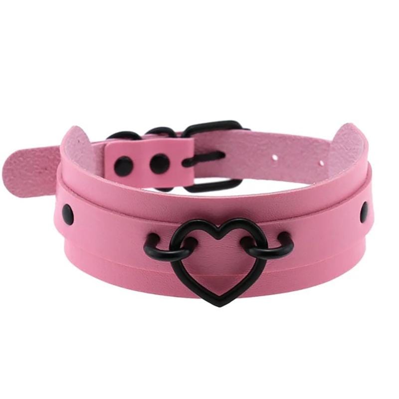 Black Heart Choker Necklace - Creepy Goth