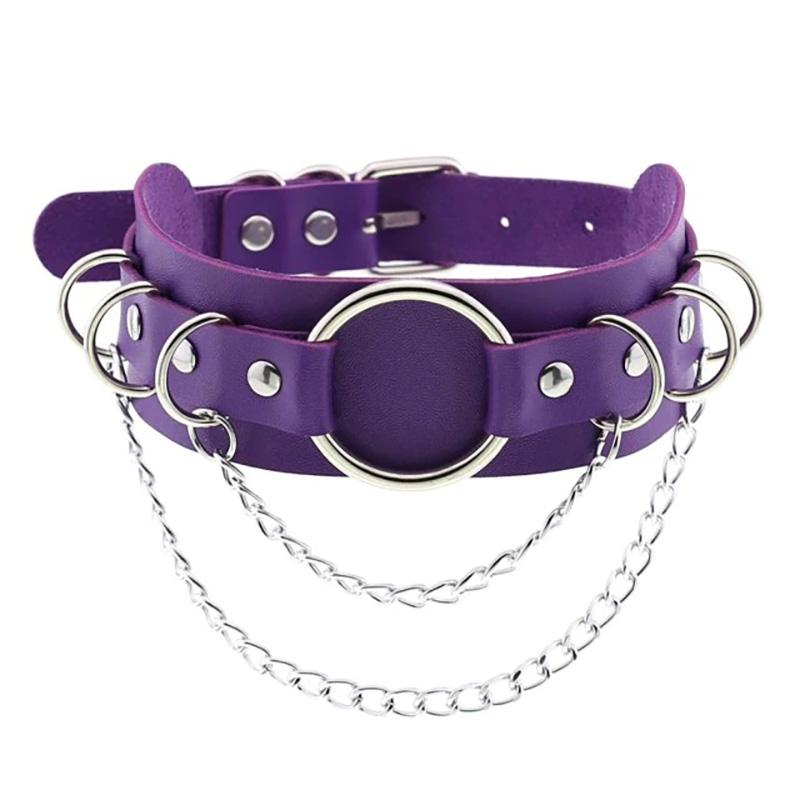 Lawbreaker Punk Leather Choker - Creepy Goth