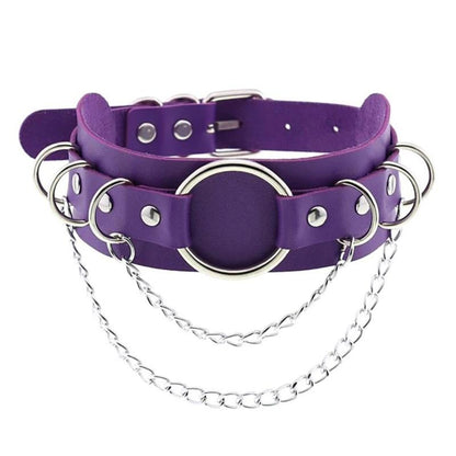 Lawbreaker Punk Leather Choker - Creepy Goth