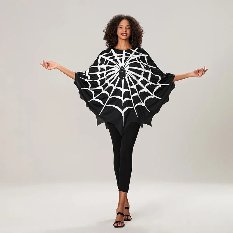 Women's Spider Web Cape Black - front studio view (1 of 4)