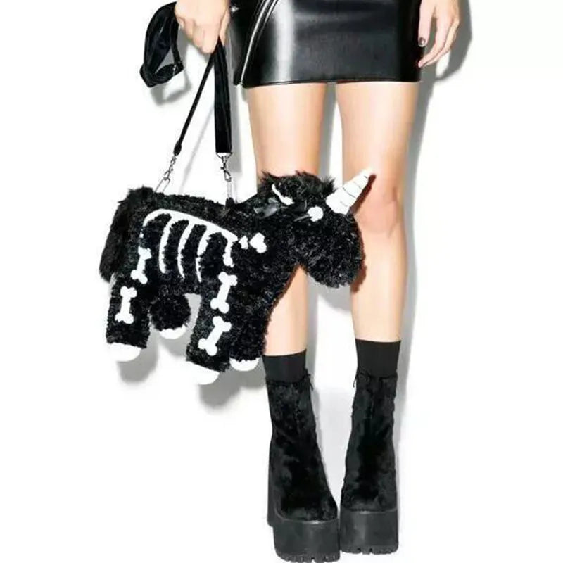 Gothic Unicorn Bag - back view on a person (1 of 2)