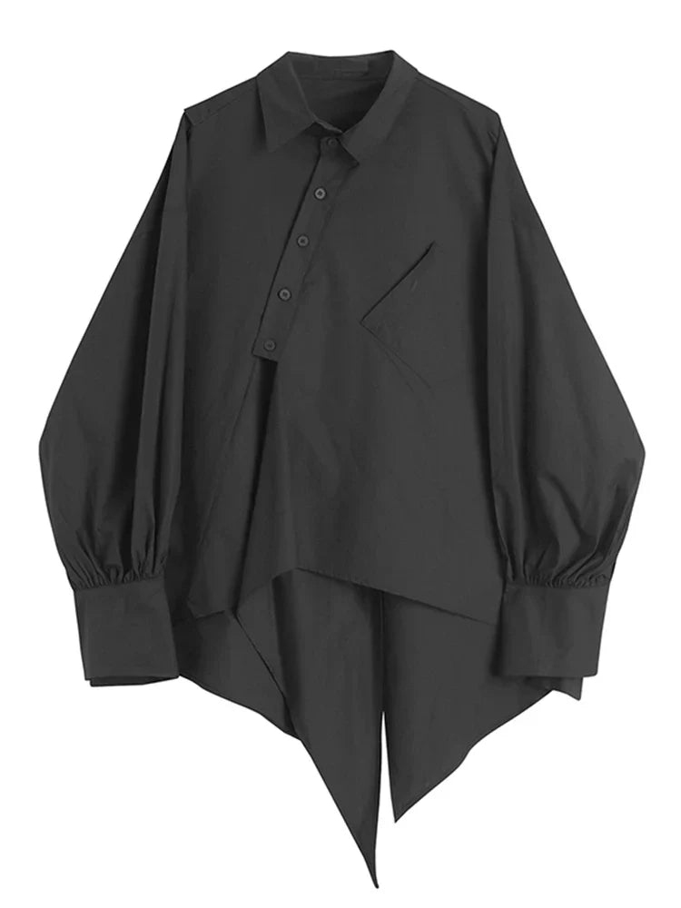 Women's Gothic Blouse Black - front studio view (1 of 3)