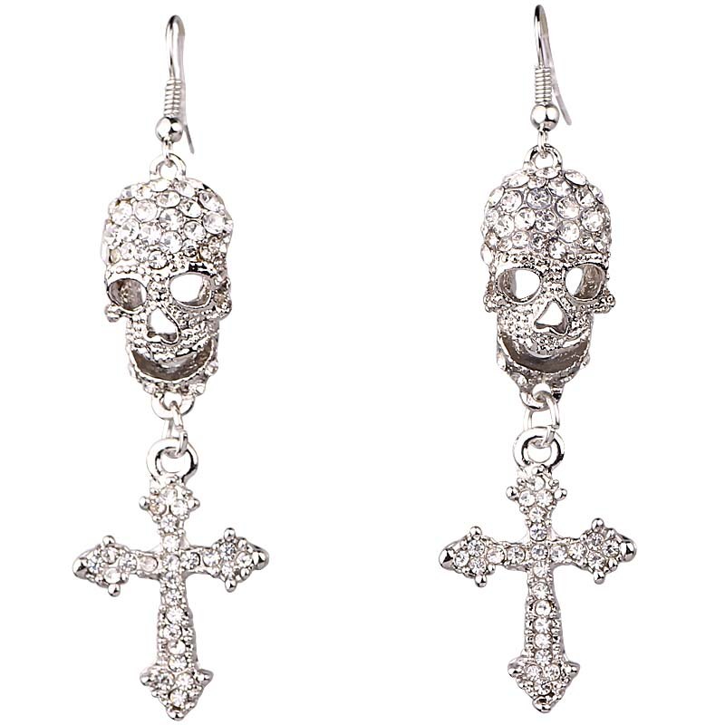Skull Cross Earrings - front studio view (1 of 2)