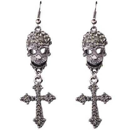 Skull Cross Earrings - alternate studio view (2 of 2)