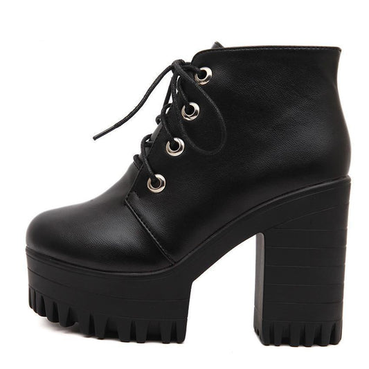Gothic Lace-Up High Heels