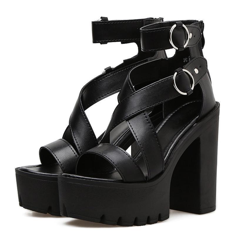 Gothic Platform Sandals - front studio view (1 of 5)