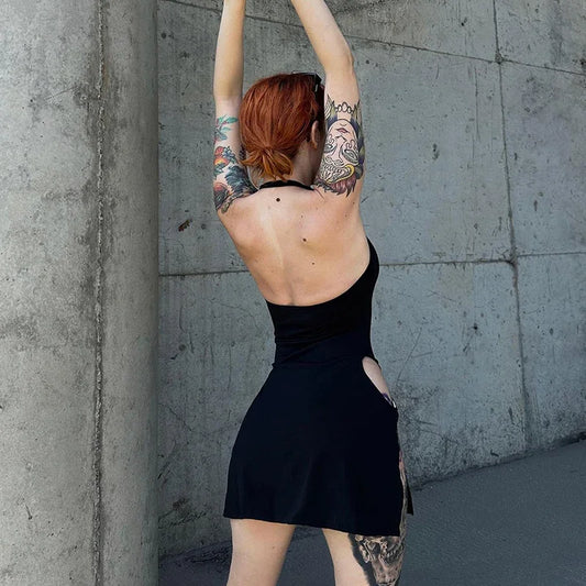 Black Halter Side-Ring Mini Ring