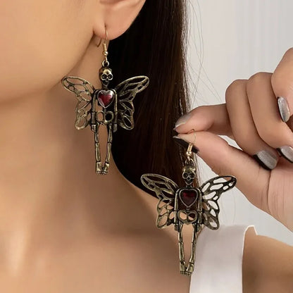 Women's Skeleton Earrings - primary photo, shown with a person (1 of 2)