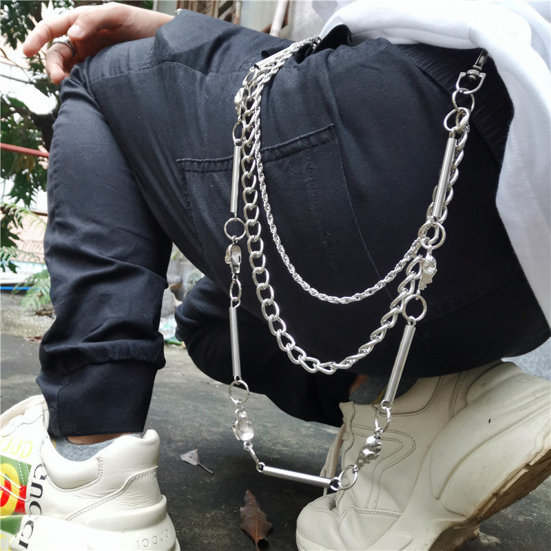 Triple Hardware Belt Chain Men's Wallet Chains