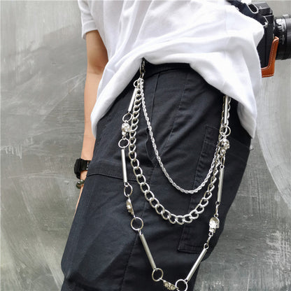 Triple Hardware Belt Chain Men's Wallet Chains