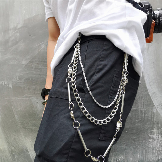 Triple Hardware Belt Chain Men's Wallet Chains