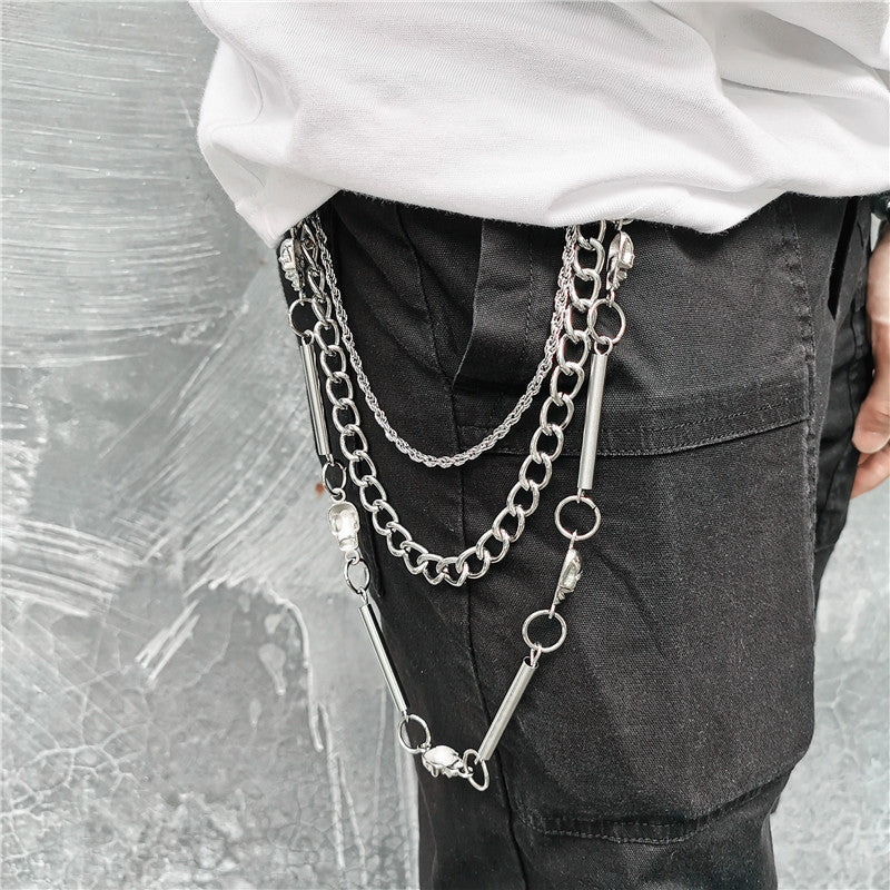 Triple Hardware Belt Chain Men's Wallet Chains