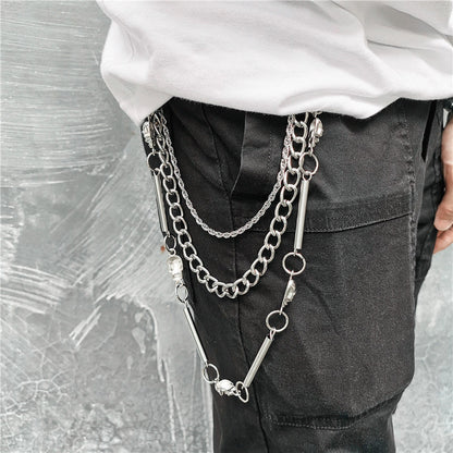 Triple Hardware Belt Chain Men's Wallet Chains