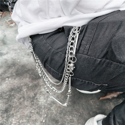 Triple Hardware Belt Chain Men's Wallet Chains