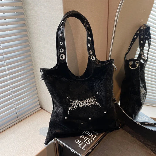 Gothic Velvet Black Bag